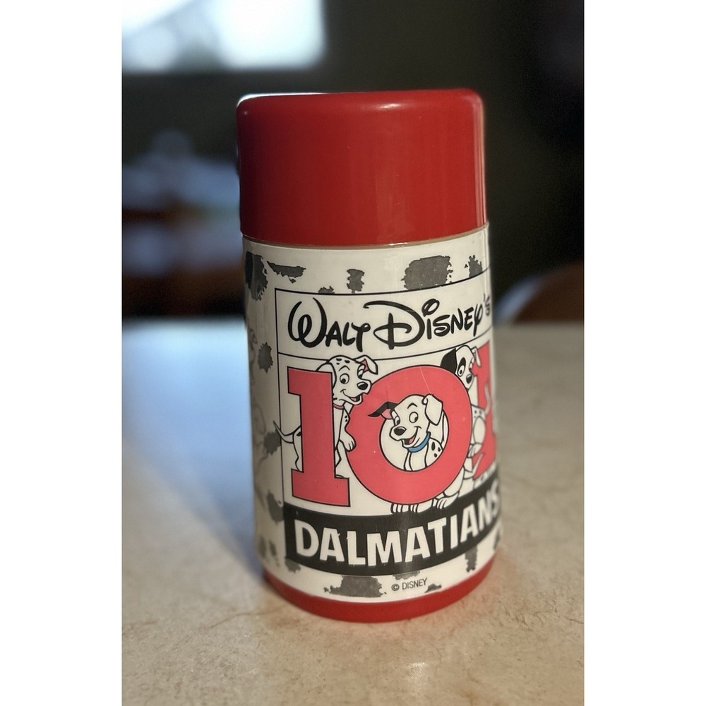 90's Vintage Aladdin Walt Disney 101 Dalmatians Thermos With Lid